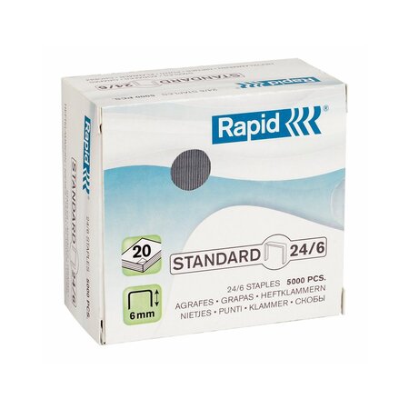 Agrafes standard 24/6 galvanisé en boite de 5000 RAPID