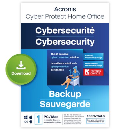 Acronis cyber protect home office essentials - licence 1 an 2023 - 1 pc/mac +  mobiles - a télécharger