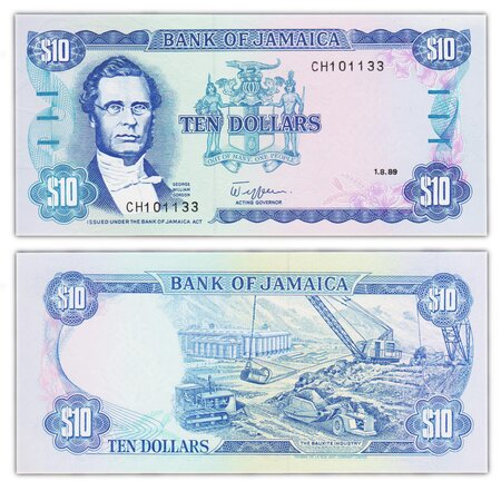 Billet de Collection 10 dollars 1989 Jamaïque - Neuf - P71c