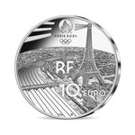 Jeux olympique de paris 2024 monnaie de 10€ argent - sports cyclisme sur piste