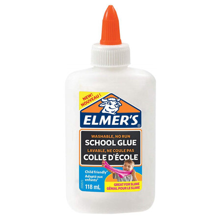 Elmer's colle d'école liquide blanche  lavable et adaptée aux enfants  pour travaux manuels ou slime  118 ml