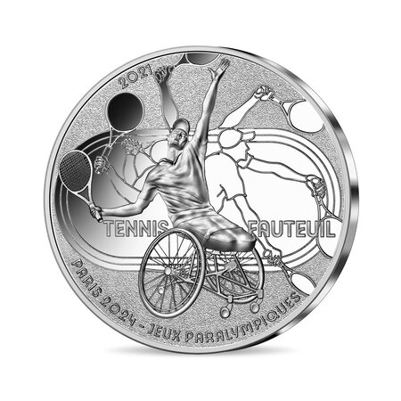 Monnaie de 10€ argent - Jeux Paralympiques de Paris 2024 - Série Sports Tennis fauteuil