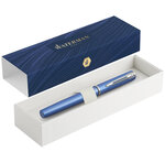 Waterman graduate allure stylo plume   laque bleue satinée  plume fine  cartouche encre bleu  coffret cadeau