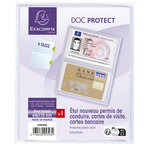 Etui De Protection Pour Carte Crédit Ou Carte De Visite Pvc Lisse 20/100e - Cristal - X 10 - Exacompta