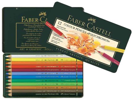 Boite Métal de 12 Crayons de couleur POLYCHROMOS FABER-CASTELL