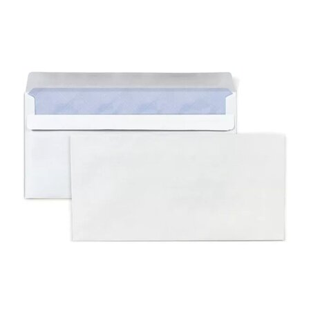5 enveloppes blanches en papier - 11 x 22 cm