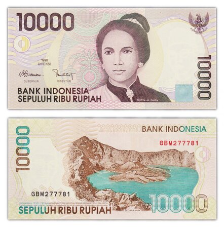Billet de collection 10000 rupiah 1998 / 2002 indonésie - neuf - p137e