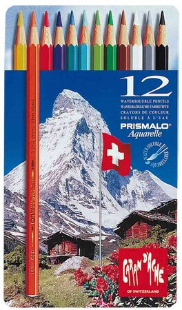 Crayons de couleur Prismalo en etui métal de 12 CARAN D'ACHE