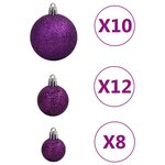 vidaXL Ensemble de boules de Noël 111 pièces violet polystyrène