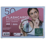 Paquet De 50 Flashcards Sous Film + Anneau - Bristol Dots Perforé - Format A6 - Bleu - X 19 - Exacompta