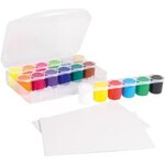PRIMO 416TB18ASP Set de peinture acrylique fine en pot de 25 ml. Mallette multifonction contenant 12 couleurs normals, 4 fluo, or, a