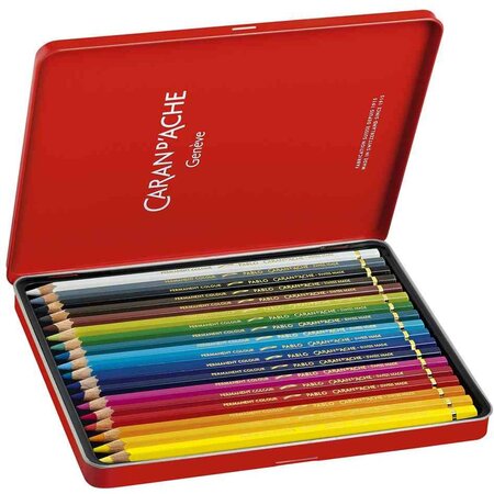 Crayons de couleur pablo  étui métal de 18 caran d'ache