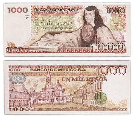 Billet de collection 1000 pesos 1982 mexique - neuf - p76b