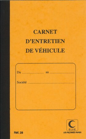 Piqure Carnet d'entretien véhicule 32 pages 213 cm - protège cahier cristal ELVE