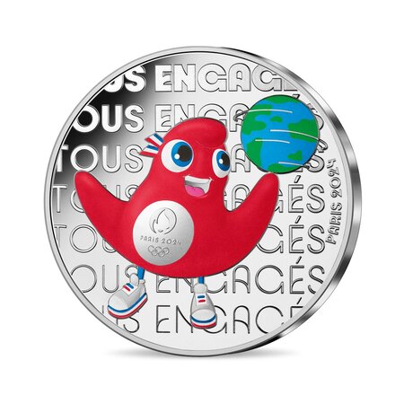 Monnaie de 50€ en argent - Mascotte - Jeux Olympiques 2024 Tous Engagés - Millésime 2023