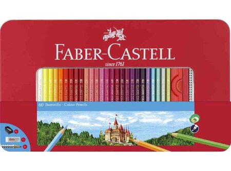 FABER-CASTELL Crayons de couleurs hexagonaux CASTLE, étui en FABER-CASTELL
